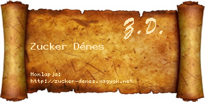 Zucker Dénes névjegykártya