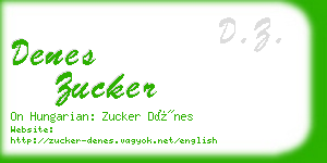 denes zucker business card